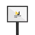 Montour Line Sign Frame Floor Standing 8.5 x 11 in. H Black Steel FSE200-8511-H-BK